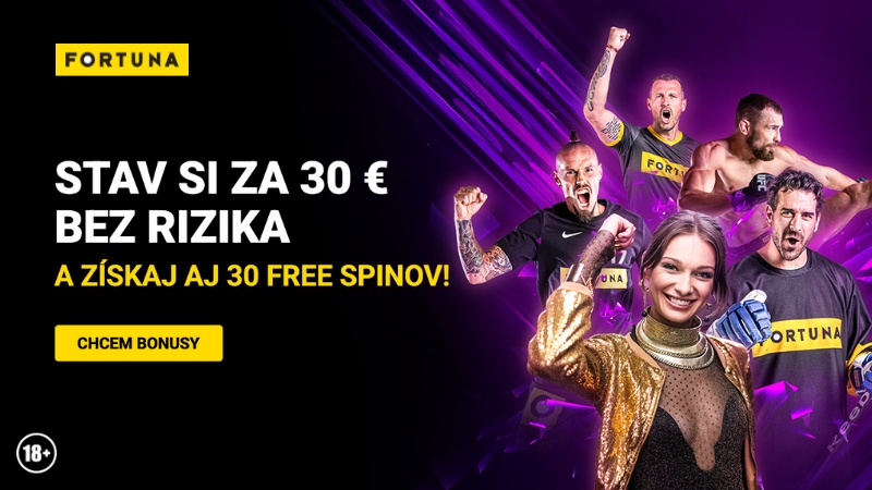 30 Fortuna free spinov a stávka bez rizika