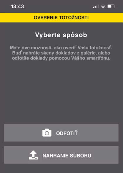 Ako nahrať doklady totožnosti