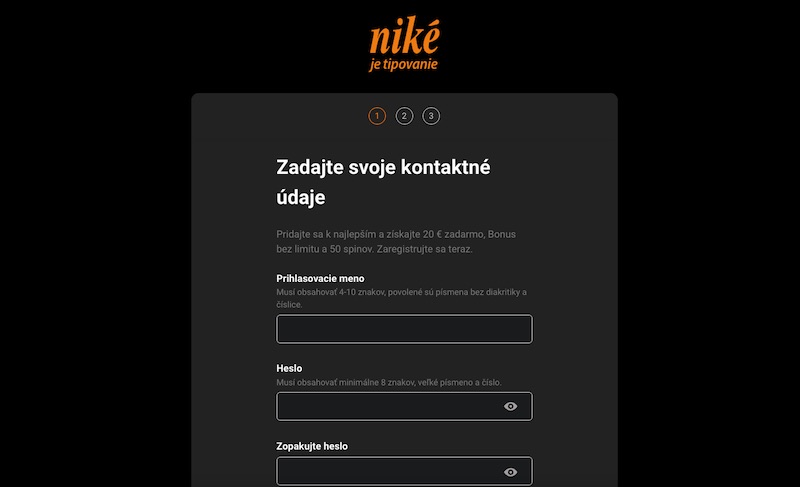 Niké casino online registrácia