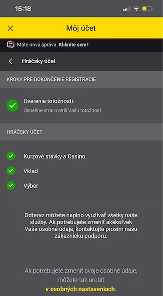 Dokončite Fortuna registráciu