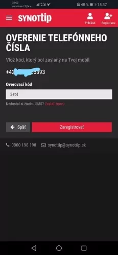 Overte telefónne číslo pomocou SMS