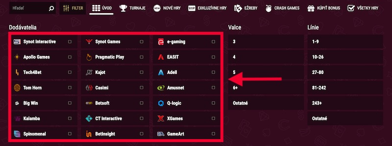 Výrobcovia hier v Synottip casine