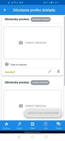 Nahrajte doklady totožnosti a overte identitu