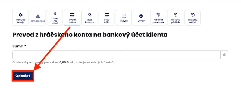 Výber bonusu v Tipose