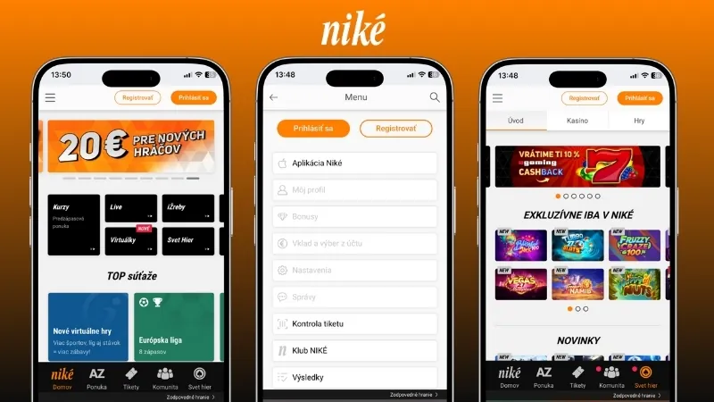 Dizajn Niké mobilnej aplikácie