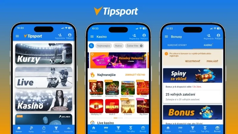 Dizajn mobilnej aplikácie Tipsport
