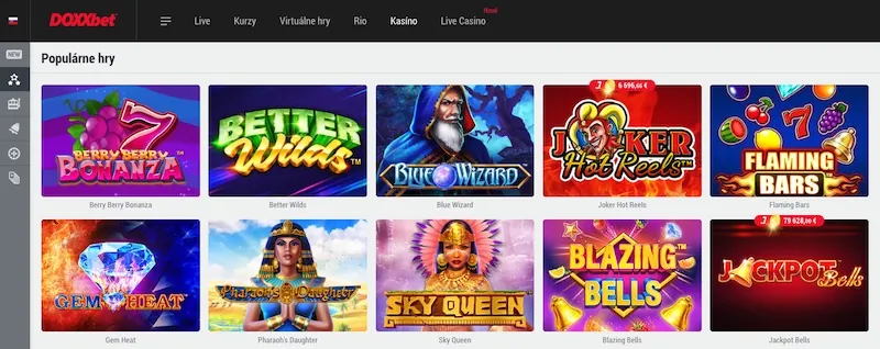 Doxxbet casino - populárne výherné automaty