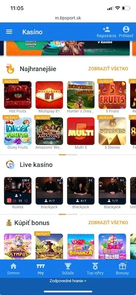 Mobilný web Tipsport