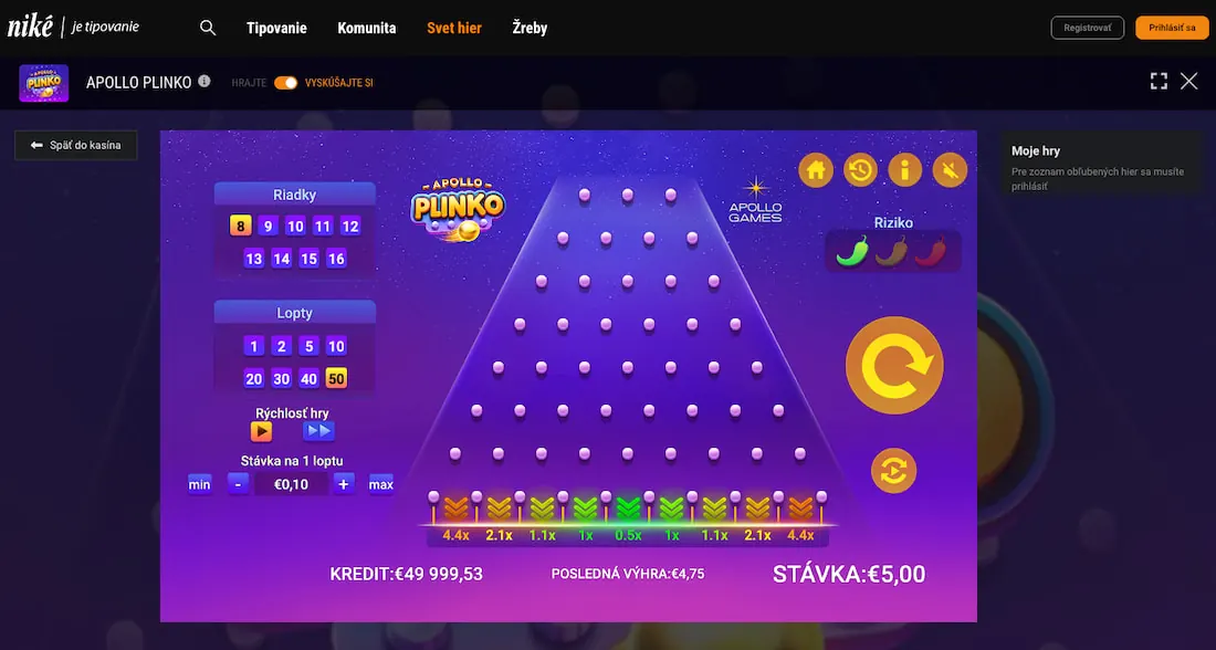 Niké casino Plinko