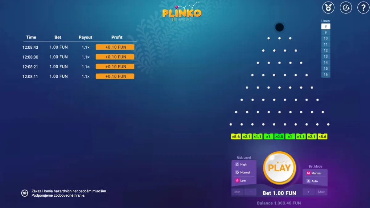 Plinko hra recenzia
