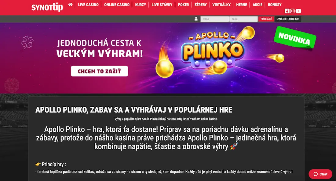Synottip Casino Plinko
